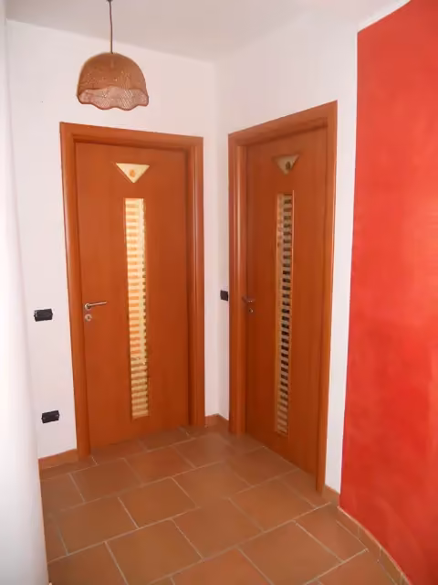 Porta in ciliegio e vetro satinato